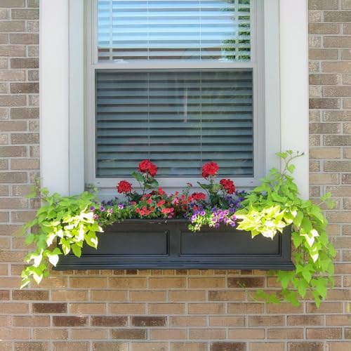 mayne fairfield 48in self-watering rectangular window box planter, view 10