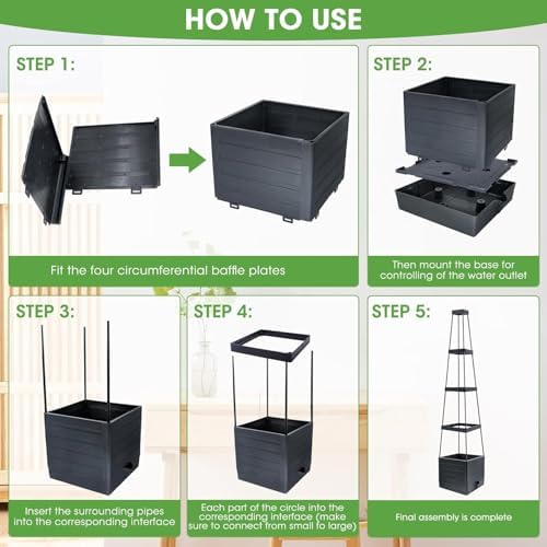 mymulike raised garden bed 4 packs, planter boxes, side view