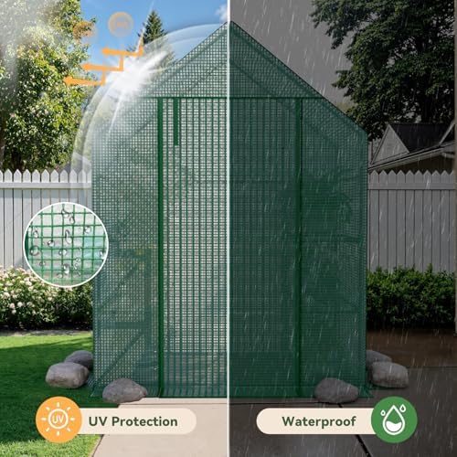 small greenhouse for outdoors, walk-in plant greenhouse with, close-up detail