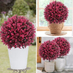 set of 2 artificial red eucalyptus topiary ball, package contents