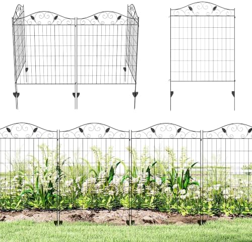 outsunny garden fence panels no dig stake border, main product view