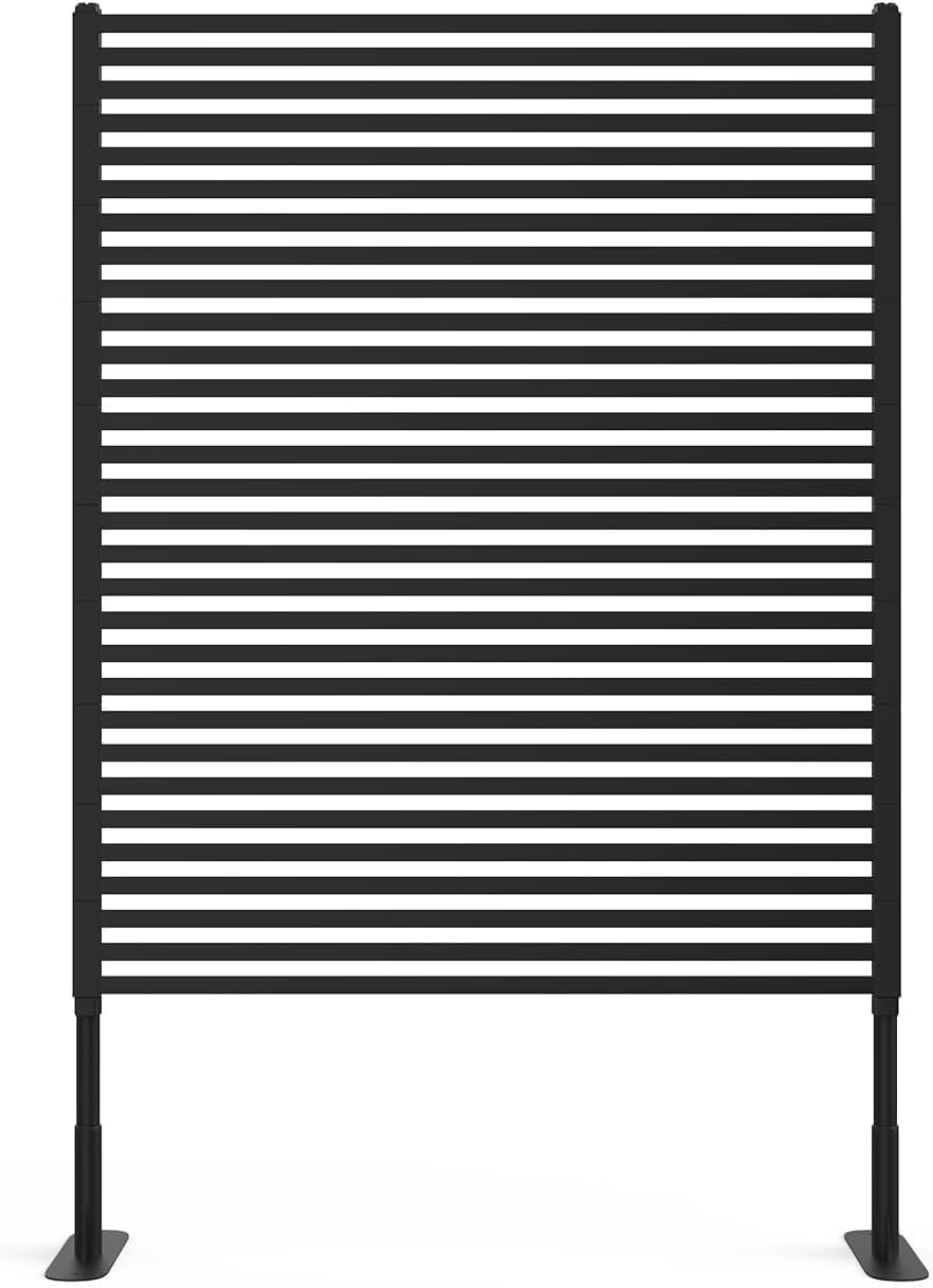 garvee outdoor privacy screen freestanding, 47"x71" rustproof fence, main product view