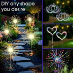 hpufkot solar garden lights outdoor,waterproof garden, 2pc 200, close-up detail