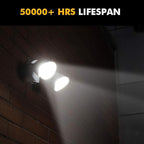 LUTEC 6222W-D2D 3500 Lumen 32 Watt Dusk to Dawn Dual-Head Flood Light Outdoor Waterproof Exterior Security Wall Light, Full Metal Design Floodlight for Patio, Garden, Yard-White