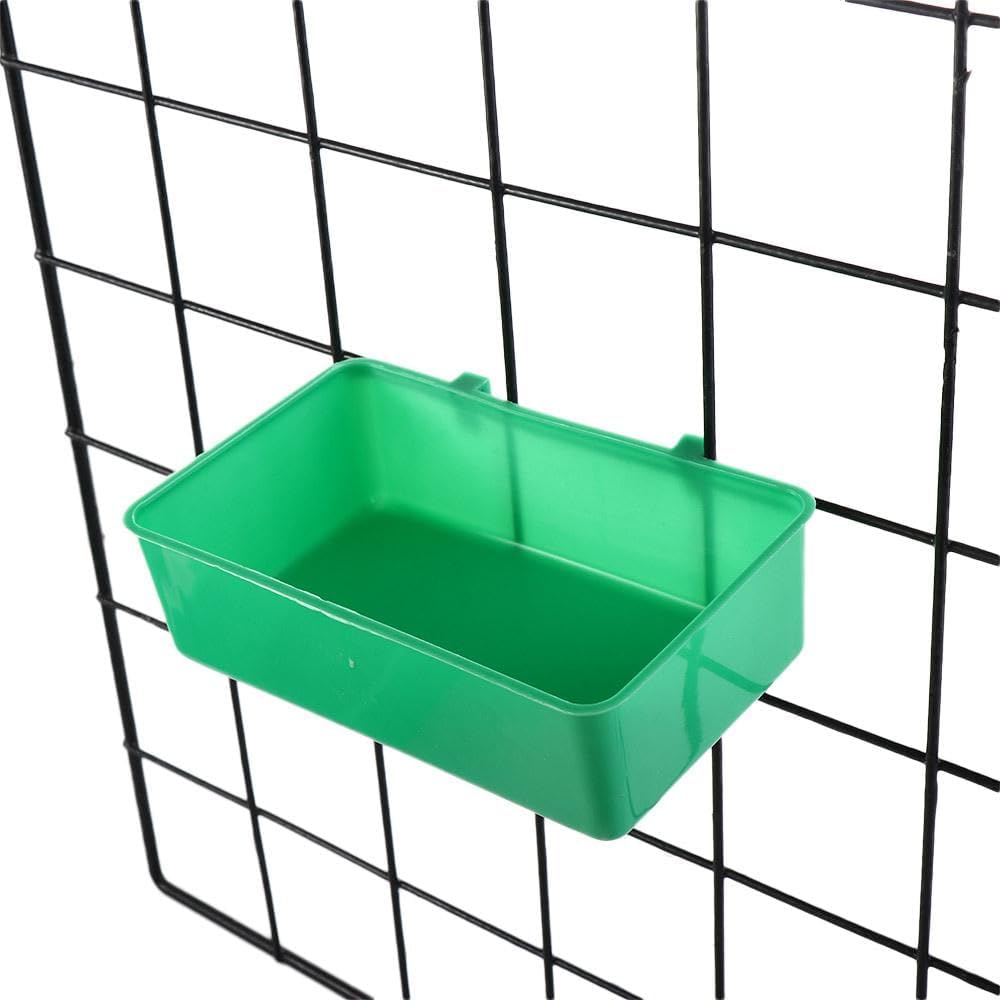 Parrot Bath Basin Hanging 5PCS Bird Food Box Square Box Water Bath Tub Food Bowl Feeder Bird Cage Accessories Parakeet Food Dispenser(5pcs)