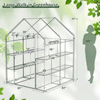 giantex walk-in greenhouse, gardening plant tent with roll-up, view 9