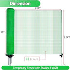 3'x82' temporary fence with posts, portable dog fence, close-up detail