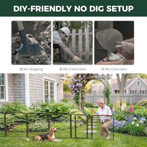 fxw no dig garden fence, outdoor for yard, close-up detail