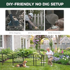 fxw no dig garden fence, outdoor for yard, close-up detail