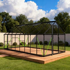 8x16 ft durable & easy assembly aluminum greenhouse,outdoor, front angle view