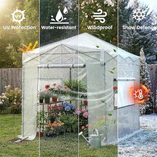 crown shades walk-in 8x6 pop up portable greenhouse,white on a desk or shelf