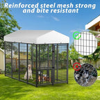 lovmor 8' x 4' outdoor dog kennel with showing dimensions