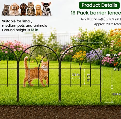 decorative garden fence, 20 ft no dig flower shown in use