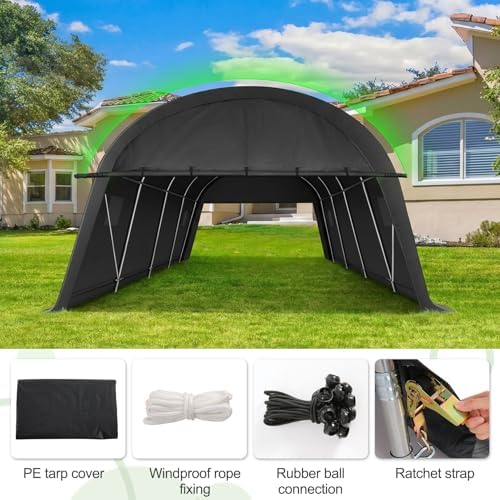 cobizi carport 20x20 heavy duty 2 car carport, side view