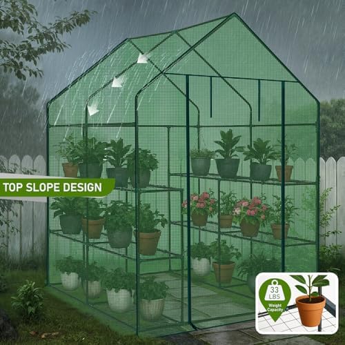 outvita walk-in greenhouse, 3 tiers 8 shelves, durable, package contents