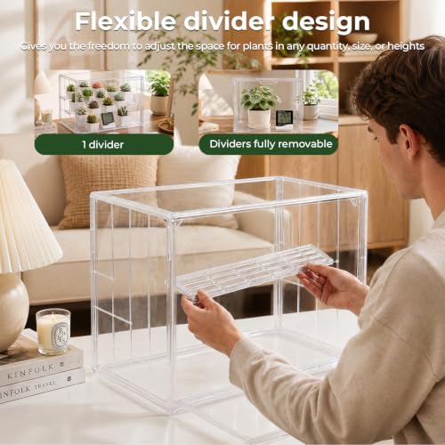 mini greenhouse indoor kit with hygrometer&growth label for, side view