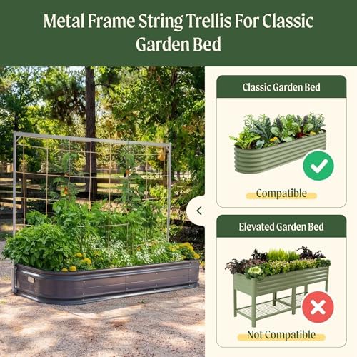 vego garden 8.0ft long tomato metal frame trellis, close-up detail