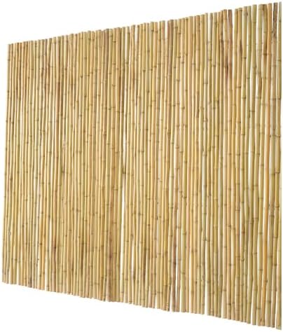 vevor natural rolled bamboo fence, eco-friendly privacy screen, side view