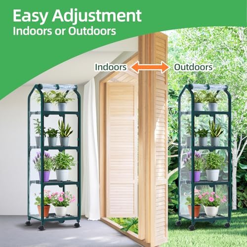 ohuhu mini greenhouse for indoor outdoor, small plastic, close-up detail
