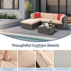 vongrasig 5 piece patio furniture sets, outdoor patio showing dimensions