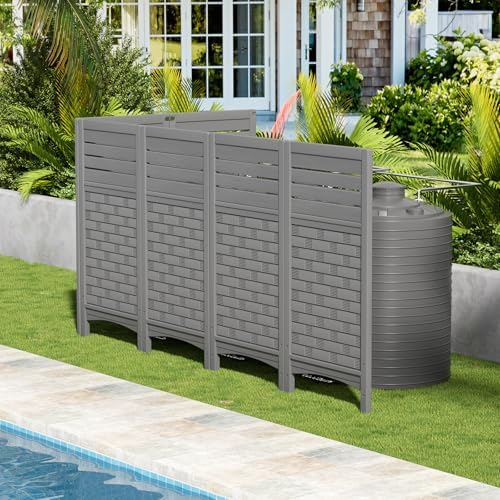 zzm gray privacy fence panels outdoor decorative air, side view