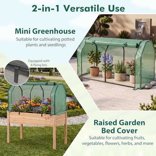 happygrill portable mini greenhouse with roll-up zipper door, side view