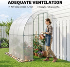 outsunny 7' x 4' x 7' outdoor lean showing dimensions