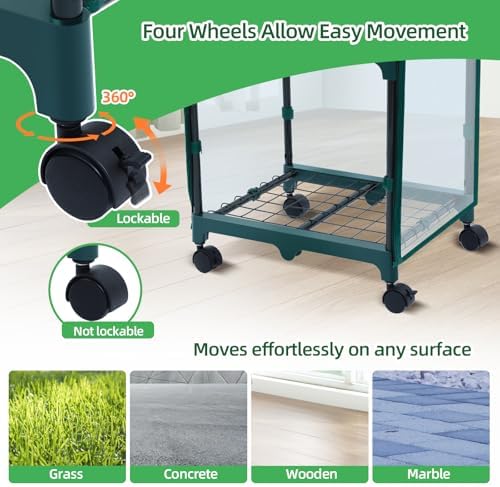 ohuhu mini greenhouse for indoor outdoor, small plastic shown in use