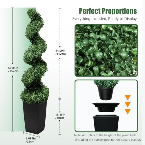 mavis's diary 5ft artificial spiral topiary trees, set shown in use