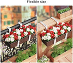 y&m 2 pack window box brackets, adjustable railing, close-up detail