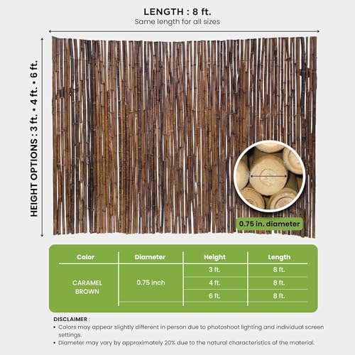 forever bamboo caramel brown bamboo fence roll outdoor, view 10