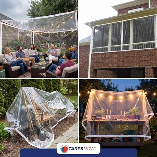 tarps now marine grade clear vinyl tarp, (6', side view