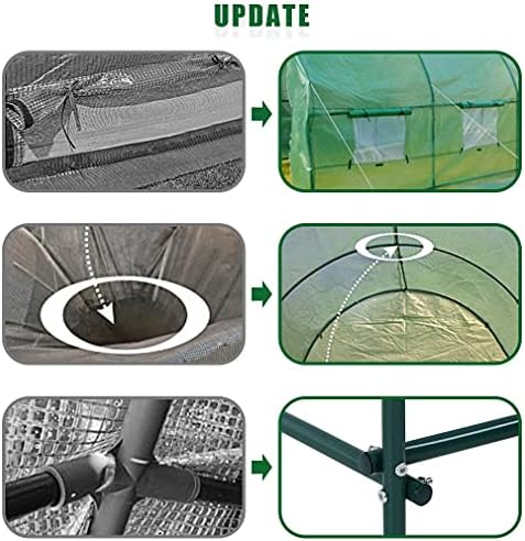 fdw portable greenhouse (l9.83'xw6.42'xh6.33') indoor outdoor large plant showing dimensions