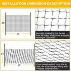bird net 25'x50' with 1" mesh nylon bird, front angle view