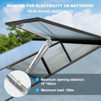 greenhouse vent automatic opener auto roof vent opener, side view