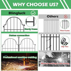 blingluck decorative garden fence, 17in(h) x 21ft(l), with showing dimensions