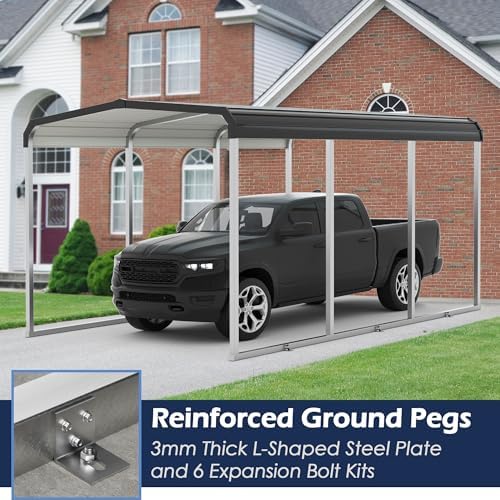 xilingol metal carport, heavy duty carport canopy with showing dimensions