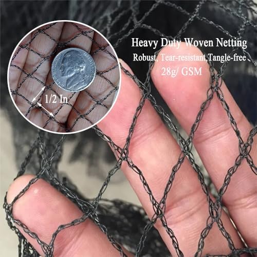 bird netting 15x40 ft, 1/2 in mesh heavy shown in use