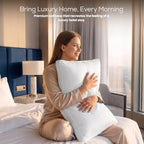 utopia bedding gusset bed pillow, hotel pillows queen, side view