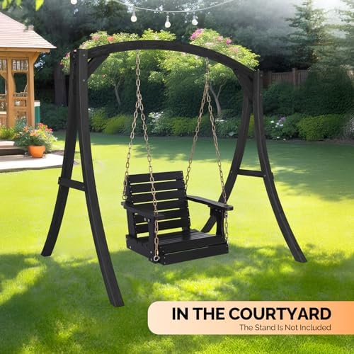vingli 2.2ft hdpe porch swing with cup holder, front angle view