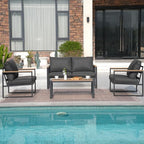 4 pieces metal patio furniture set for outdoor, package contents