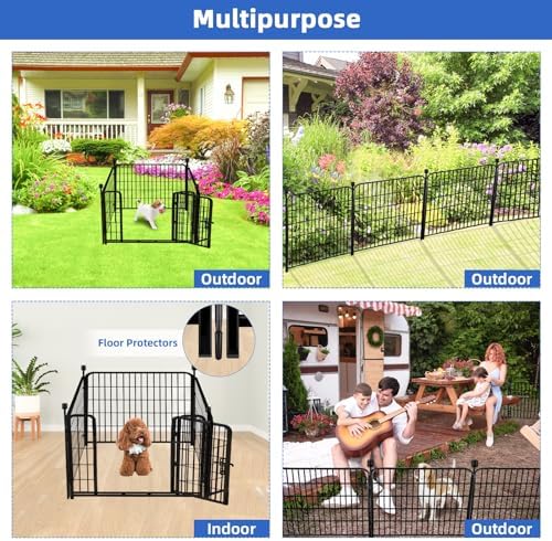 adavin 32 in(h) garden fences and borders,1 gate+3 showing dimensions