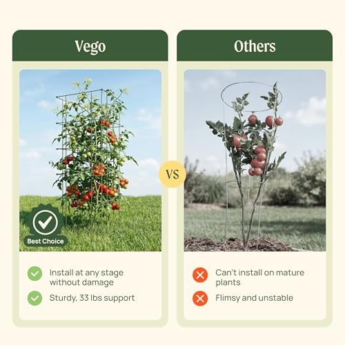 vego garden tomato cage 16.5" square heavy-duty for, side view
