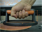 Burger Press 7.08" Round & 8.3”X4.3”Rectangle Heavy-Duty Cast Iron Smash Meat Steak with Wood Handle for Blackstone Camp Chef Pitboss Weber Treager Griddle (Round & Rectangle w Flat Bottom)