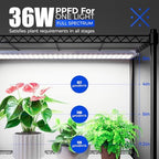 barrina cx3z indoor greenhouse with grow light 4-tier, side view