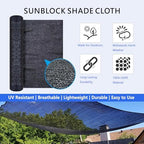 60% shade cloth roll 6ft x 100ft, side view