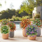 outdoor artificial flowers with spike, 23.6 inch fake, front angle view