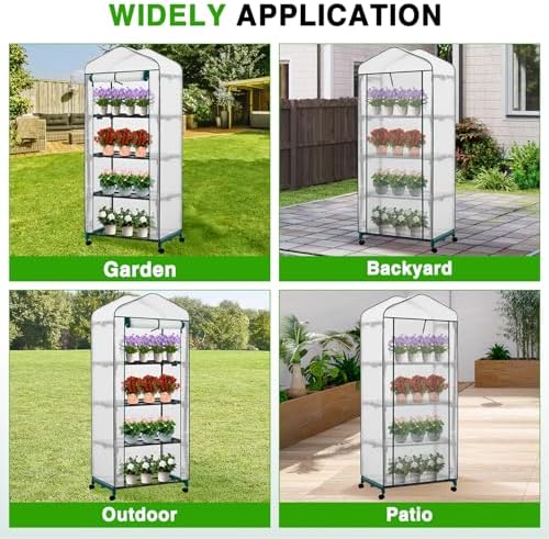 yesker mini greenhouse 27"x20"x63" portable indoor / outdoor, view 9