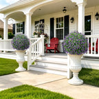 24.7" artificial boxwood topiary ball trees with lavender, view 9