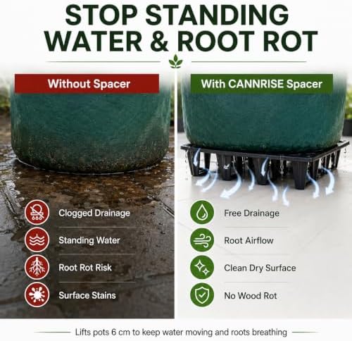 plant riser – pot spacer for grow bags shown in use
